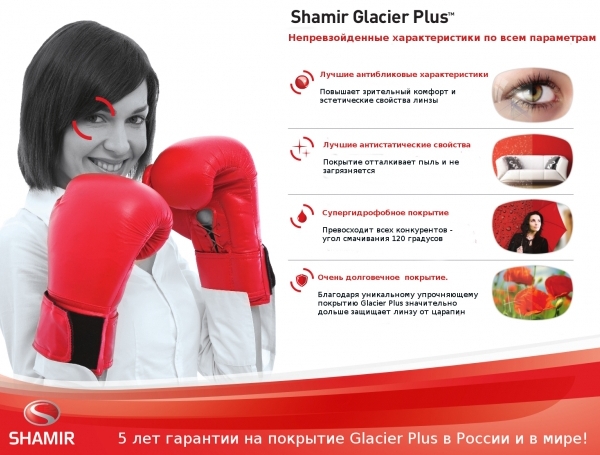 Glacier Plus от Shamir, очковые линзы, купить