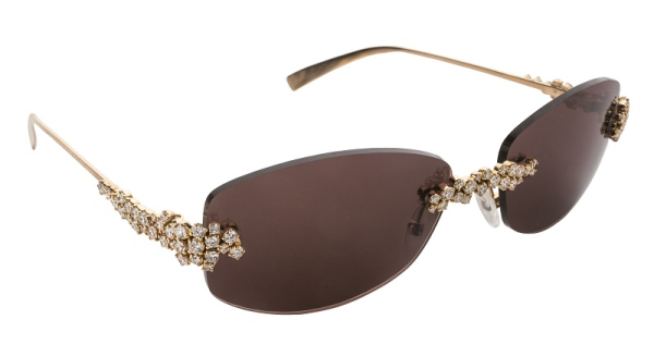 Солнцезащитные очки Damiani Mimosa в оправе из золота с бриллиантами купить 