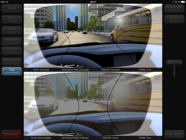 OpticamPad - демонстрация солнцезащитных покрытий линз