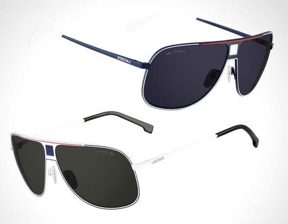 Солнцезащитные очки Lacoste 2013, угловатый авиатор к 80-летию бренда