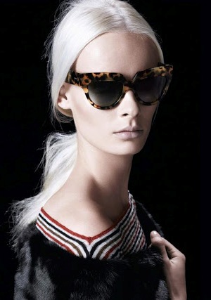Солнцезащитные очки Prada 2013: кошачьи глаза в черепаховой оправе