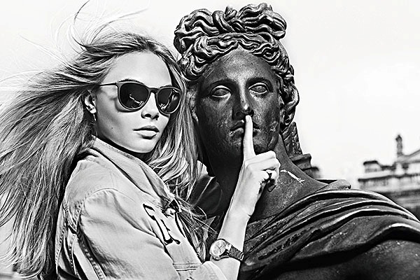 Кара Дельвинь рекламной кампании оправ и солнцезащитных очков Pepe Jeans Солнцезащитные очки Pepe Jeans купить в москве, цена, интернет магазин