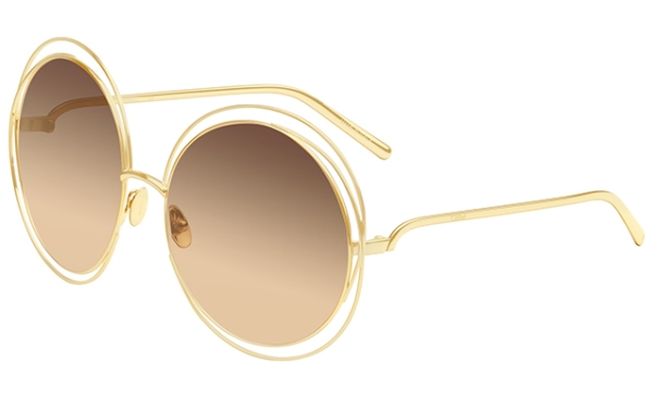 Солнцезащитные очки Chloe Carlina с золотым покрытием 18 карат
