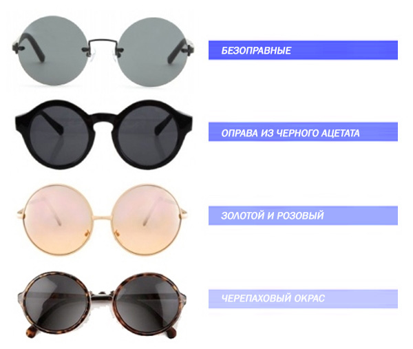 Круглые очки тишейды, тренд 2014, для женщин