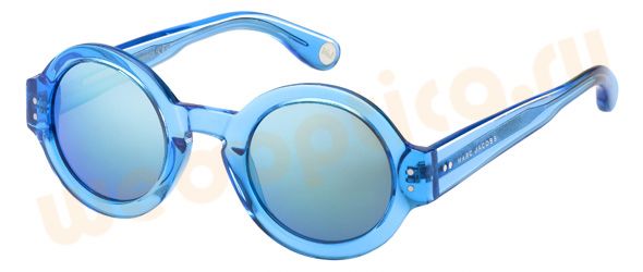 Солнцезащитные очки Marc_Jacobs_mj473, круглые очки в полупрозрачной синей оправе