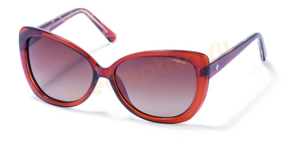Солнцезащитные очки Polaroid Core F8315B, очки-бабочка в полупрозрачном красном